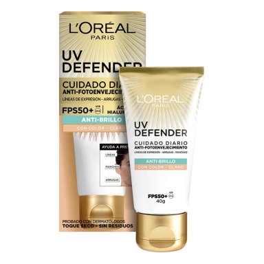TRATAMIENTO ROSTRO LOREAL PARIS CREMA UV DEFENDER ANTI-BRILLO LIGHT FPS50 40ML - 4