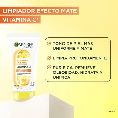 GEL LIMPIADOR GARNIER EXPRESS ACLARA VITAMINA C 150 ML - 3