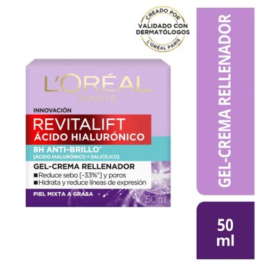 CREMA FACIAL LOREAL PARIS GE SKIN CARE REVITALIFT ÁCIDO HIALURÓNICO Y ÁCIDO SALICÍLICO 50 ML - 1