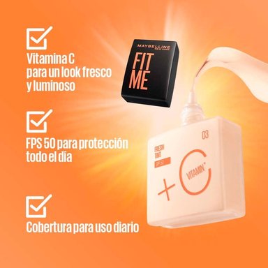 BASE MAYBELLINE NY FIT ME FRESH TINT 02 SPF50 30ML - 7
