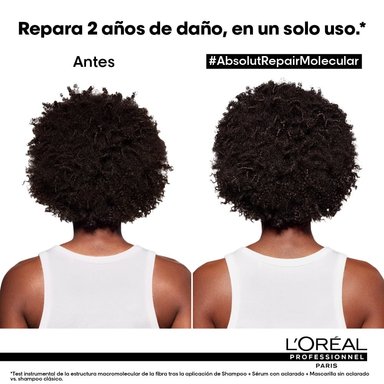 SHAMPOO REPARADOR SIN SULFATO ABSOLUT REPAIR MOLECULAR PARA CABELLO MUY DAÑADO LOREAL PROFESSIONNEL 300 ML - 2