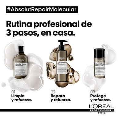 SHAMPOO REPARADOR SIN SULFATO ABSOLUT REPAIR MOLECULAR PARA CABELLO MUY DAÑADO LOREAL PROFESSIONNEL 300 ML - 8