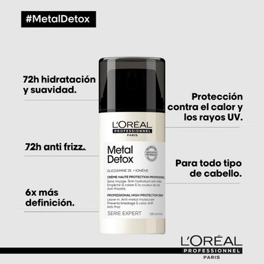TERMOPROTECTOR EN CREMA PARA PEINAR METAL DETOX PARA TODO TIPO DE CABELLO LOREAL PROFESSIONNEL 100ML - 3