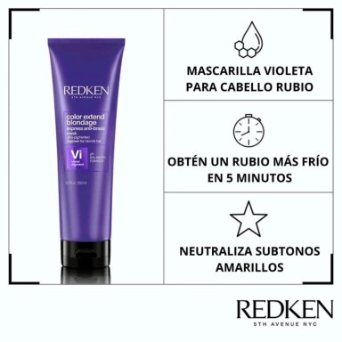 SET PARA CABELLO RUBIO PLATINADO ICY BLONDE COLOR EXTEND BLONDAGE (MASCARILLA 250ML + ONE UNITED MINI) - 2