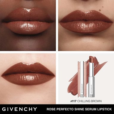 BÁLSAMO LABIAL GIVENCHY ROSE PERFECTO SHINE N117 CHILLING BROWN - 2