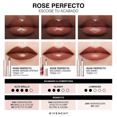 BÁLSAMO LABIAL GIVENCHY ROSE PERFECTO SHINE N117 CHILLING BROWN - 3
