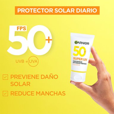 PROTECTOR SOLAR FACIAL GARNIER SUPER UV TOQUE SECO COLOR SPF 50 40ML - 7