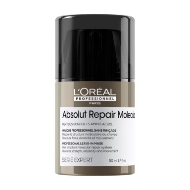 SET LOREAL PROFESSIONNEL ABSOLUT REPAIR MOLECULAR: SHAMPOO 300ML + TERMOPROTECTOR 100ML PARA CABELLO MUY DAÑADO - 3
