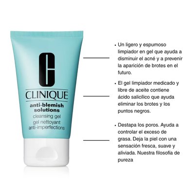 GEL LIMPIADOR CLINIQUE PASO 1 FACIAL ANTI-BLEMISH SOLUTIONS™ CLEANSING GEL 125 ML - 2