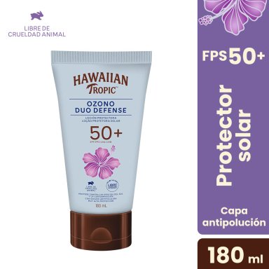 PACK HAWAIIAN TROPIC OZONO DUO DEFENSE SPF50 180 ML + SENSITIVE SKIN FACIAL SPF50 60 ML + LIP BALM SPF30 - 3