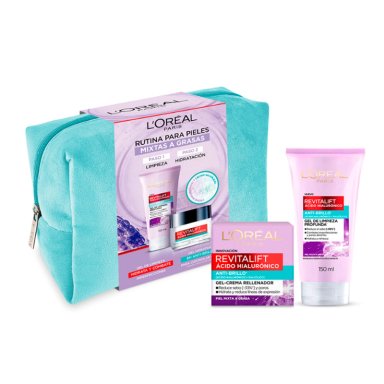 PACK L'ORÉAL PARIS CREMA GEL + GEL LIMPIADOR REVITALIFT ÁCIDO HIALURÓNICO - 1