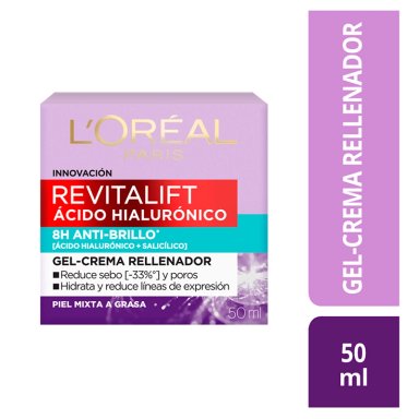 PACK L'ORÉAL PARIS CREMA GEL + GEL LIMPIADOR REVITALIFT ÁCIDO HIALURÓNICO - 2