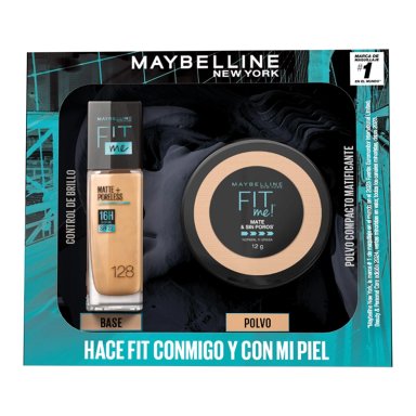 PACK MAYBELLINE BASE LÍQUIDA FIT ME 128 + POLVO COMPACTO FIT ME 128 - 1