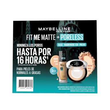 PACK MAYBELLINE BASE LÍQUIDA FIT ME 128 + POLVO COMPACTO FIT ME 128 - 10