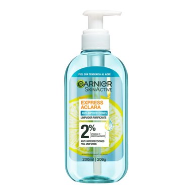 GEL LIMPIADOR FACIAL EXPRESS ACLARA ANTI IMPERFECCIONES GARNIER 200 ML - 1