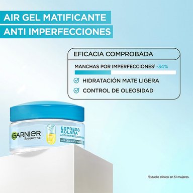 CREMA HIDRATANTE MATIFICANTE EN GEL EXPRESS ACLARA ANTI IMPERFECCIONES GARNIER 50 ML - 4