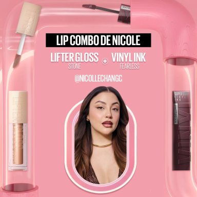 SET LIP COMBO MAYBELLINE DE NICOLE LABIAL VINYL INK FEARLESS + LABIAL LIFTER GLOSS STONE - 2