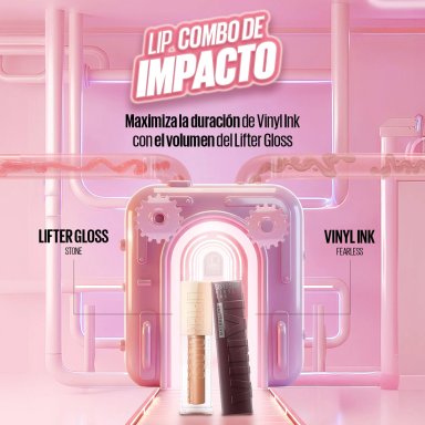 SET LIP COMBO MAYBELLINE DE NICOLE LABIAL VINYL INK FEARLESS + LABIAL LIFTER GLOSS STONE - 6