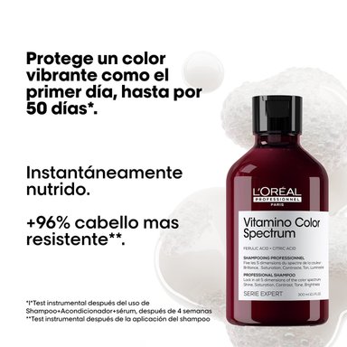 SET LOREAL PROFESSIONNEL VITAMINO COLOR SPECTRUM: SHAMPOO 300ML + SERUM 50ML + REGALO TERMO - 4