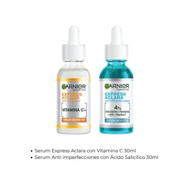 DUO SERUM GARNIER ANTI IMPERFECCIONES + EXPRESS ACLARA - 2