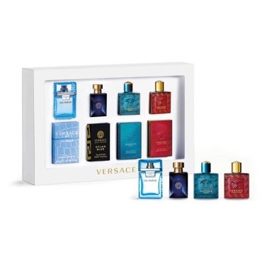 SET VERSACE MINIATURE MAN DELUXE HOMBRE EAU FRAICHE EDT 5 ML + DYLAN BLUE PH EDT 5 ML + EROS EDT 5 ML + EROS FLAME EDP 5 ML - 1