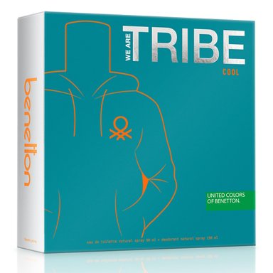 PERFUME BENETTON TRIBE COOL HOMBRE EDT 90 ML + DESODORANTE 150 ML - 3