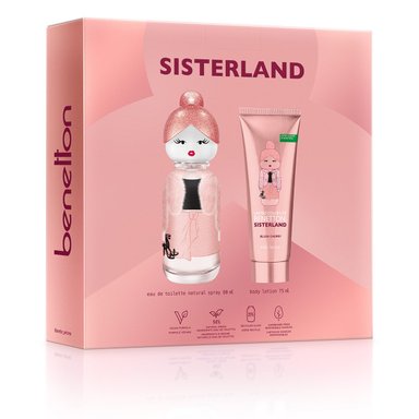 SET PERFUME BENETTON SISTERLAND BLUSH CHERRY MUJER EDP 80ML+BODY LOTION 75ML - 3