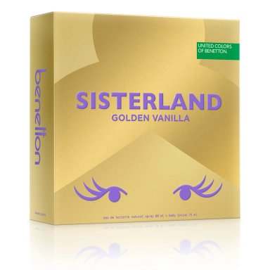 SET PERFUME BENETTON SISTERLAND GOLDEN VANILLA MUJER EDP 80ML+BODY LOTION 75ML - 2