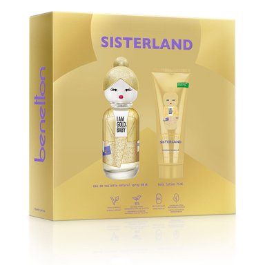 SET PERFUME BENETTON SISTERLAND GOLDEN VANILLA MUJER EDP 80ML+BODY LOTION 75ML - 3