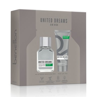 SET PERFUME BENETTON UNITED DREAMS AIM HIGH HOMBRE EDT 100ML+75ML - 2