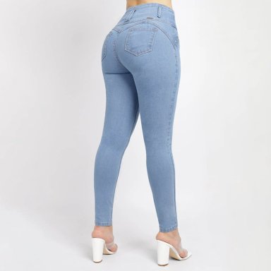 JEANS SKINNY MUJER KANSAS CELESTE 011625B - 3