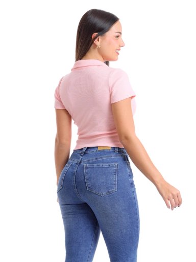 POLO MUJER METAL JEANS RIB CAMISERO SAMI - 3