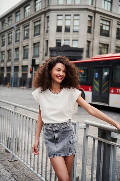 FALDA CORTA ALGODÓN SLIM MUJER SQUEEZE DALYAT 