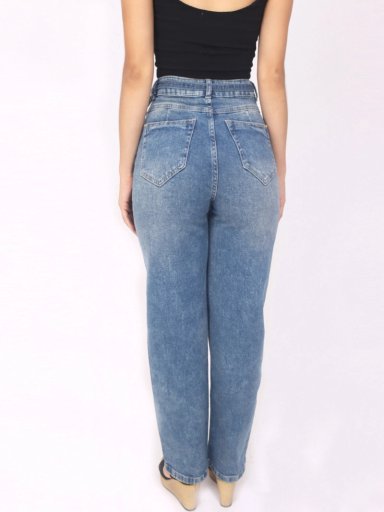 JEAN STRAIGHT MUJER KAYRA POBLET PERFECT FIT SUELTO LUCIA BELT - 3