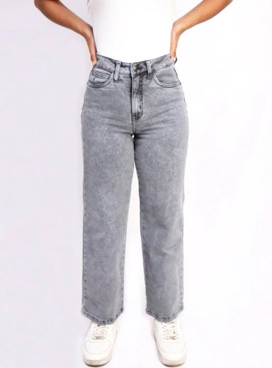 JEANS STRAIGHT MUJER KAYRA POBLET PERFECT FIT CROPPED - 1