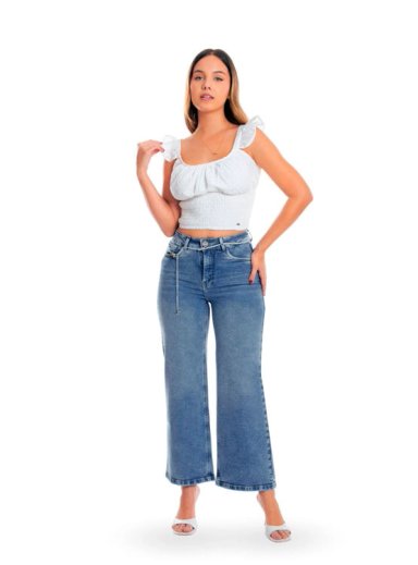 JEANS ALGODÓN WIDELEG MUJER METAL JEANS BRUSELAS