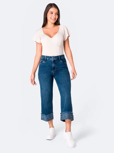 JEANS ALGODÓN CULOTTE MUJER PIONIER AZUL YEZLIN