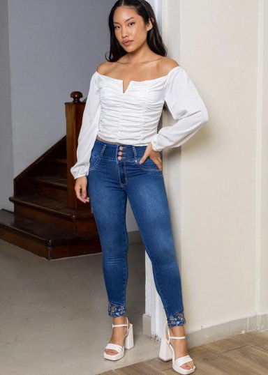 JEANS ALGODÓN SKINNY MUJER ALEJANDRA BAIGORRIA AZUL CELENY