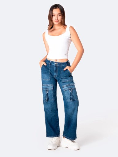JEANS ALGODÓN RECTO MUJER PIONIER KILANE - 1
