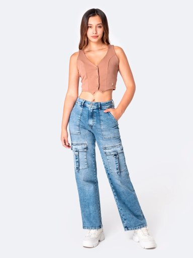 JEANS ALGODÓN RECTO MUJER PIONIER KILANE - 1