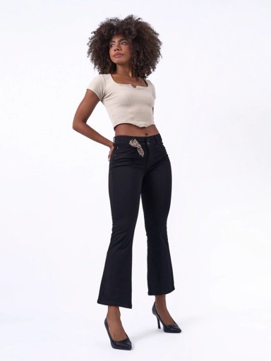 PANTALÓN ALGODÓN FLARE MUJER BRONCO SARAY