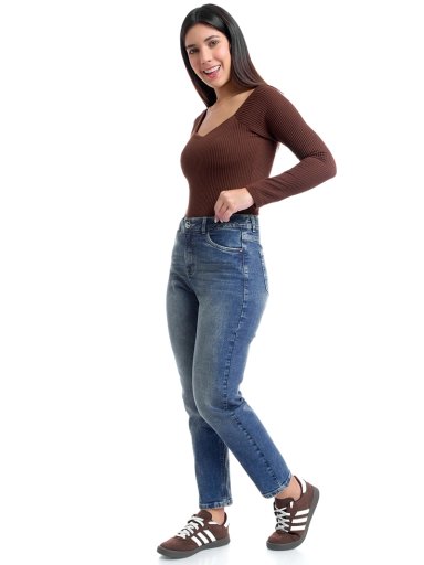 JEAN MOM MUJER METAL JEANS ALGODÓN ARTEMISA - 1