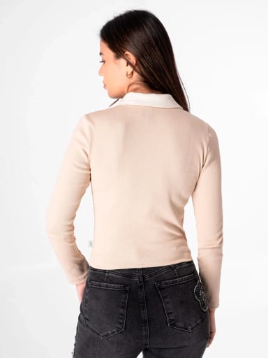 POLO MANGA LARGA MUJER SQUEEZE BEIGE - 3