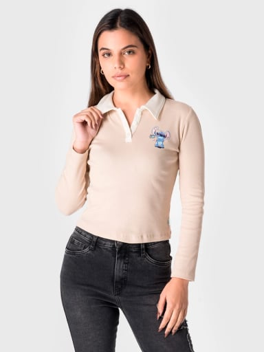 POLO MANGA LARGA MUJER SQUEEZE BEIGE - 2