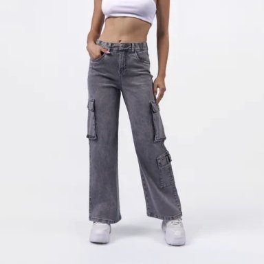 JEAN PALAZZO MUJER MACHINE ALGODÓN PIERINA