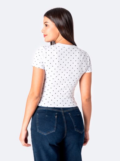 POLO MANGA CORTA LICRA MUJER PIONIER FIJJI LUNARES - 3