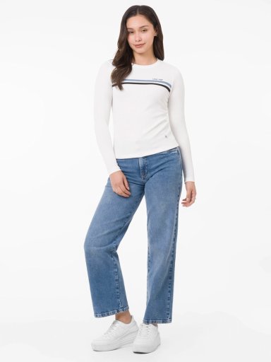 POLO MANGA LARGA MUJER GOCCOS MILLEN RIB ACANALADO