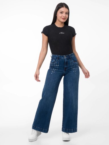JEANS WIDELEG MUJER GOCCOS JUNYAL