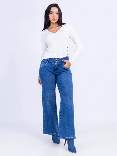 JEANS ALGODÓN WIDELEG MUJER SODA BLUES TARMERY - 1