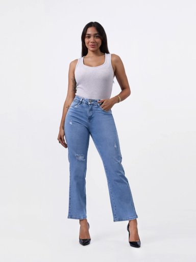 JEANS ALGODÓN RECTO MUJER MACHINE RITA - 1